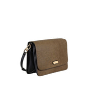 Borbonese Urban Small crossbody bag in Op coated canvas and leather