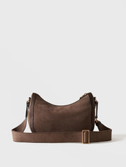 Borbonese Small Luna Bag in suede split leather