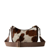 Borsa Luna Bag Small in vitello effetto cavallino con stampa animalier Borbonese