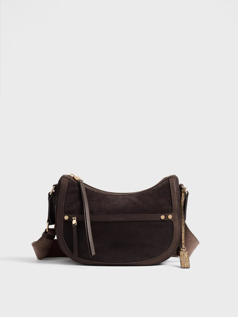 Borbonese Small Luna Bag in suede split leather