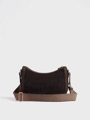 Borbonese Small Luna Bag in suede split leather