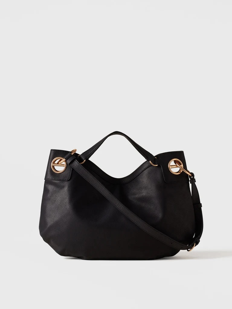 Borbonese London Medium Leather Hobo Bag