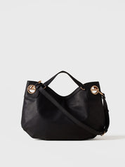 Borbonese London Medium Leather Hobo Bag