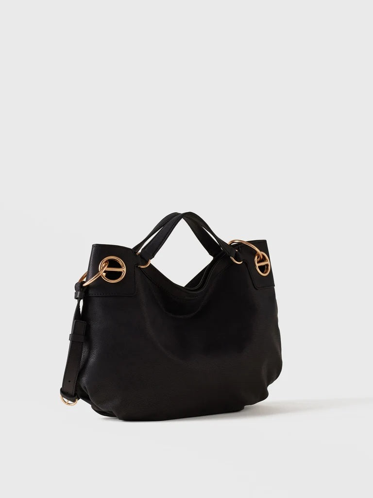 Borbonese London Medium Leather Hobo Bag