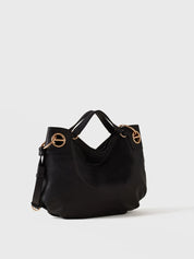 Borbonese London Medium Leather Hobo Bag