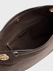Borbonese London Medium Leather Hobo Bag