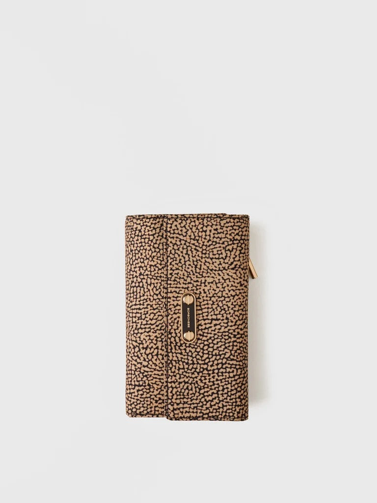 Borbonese Medium Wallet in Op-print fabric