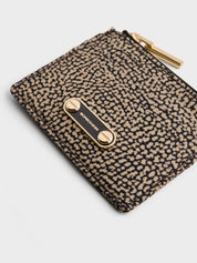 Borbonese recycled fabric card holder with Op print