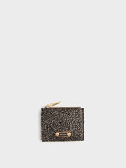 Borbonese recycled fabric card holder with Op print