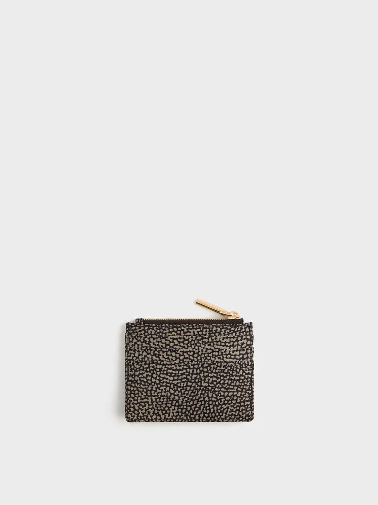 Borbonese recycled fabric card holder with Op print