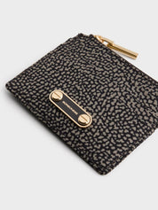 Borbonese recycled fabric card holder with Op print
