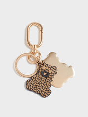 Borbonese Op coated canvas bear keychain