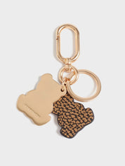 Borbonese Op coated canvas bear keychain