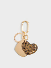 Borbonese Op coated canvas heart keychain