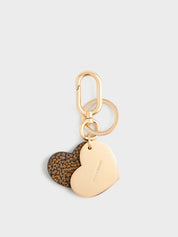 Borbonese Op coated canvas heart keychain