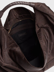 Borsa a spalla Plie Large in tessuto riciclato Op Borbonese
