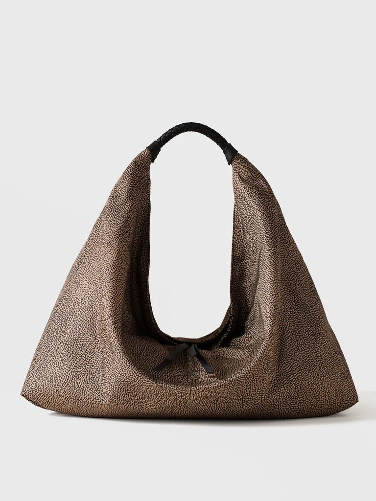 Borbonese Plie Large shoulder bag in recycled Op fabric