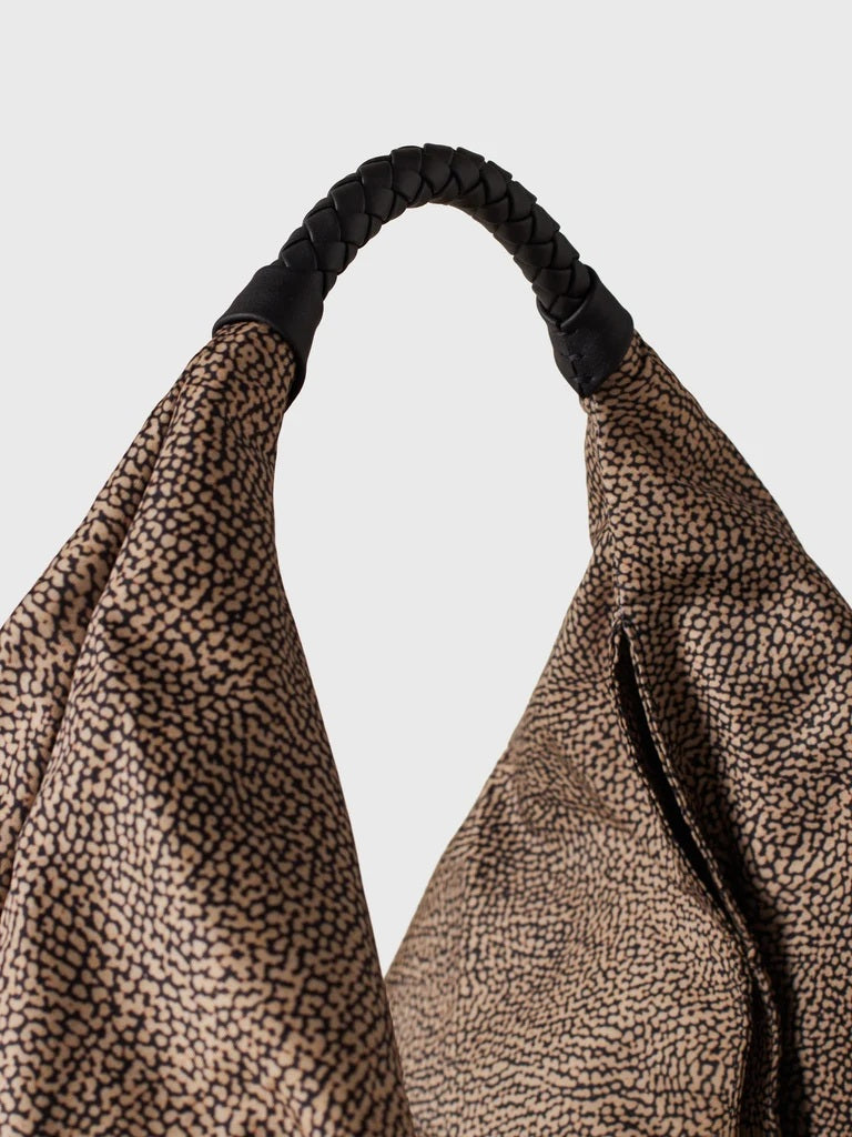 Borbonese Plie Large shoulder bag in recycled Op fabric