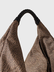 Borbonese Plie Large shoulder bag in recycled Op fabric