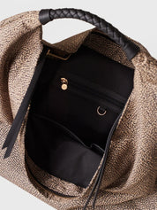 Borbonese Plie Large shoulder bag in recycled Op fabric