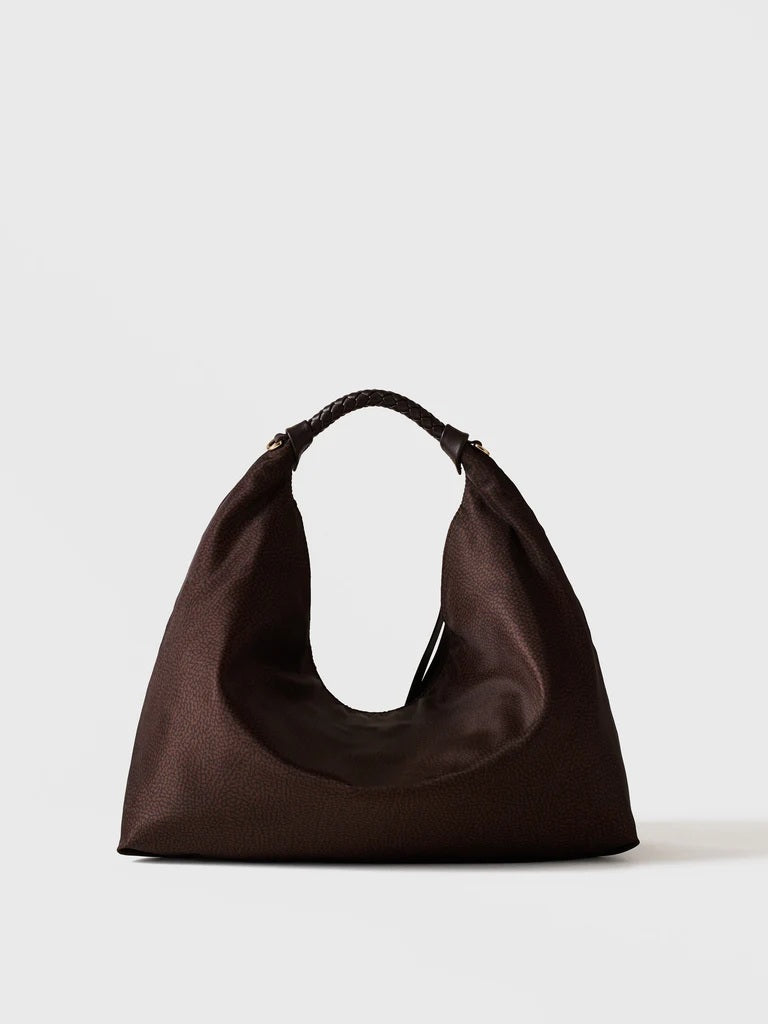 Borbonese Plie Medium shoulder bag in recycled Op fabric