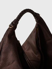 Borbonese Plie Medium shoulder bag in recycled Op fabric