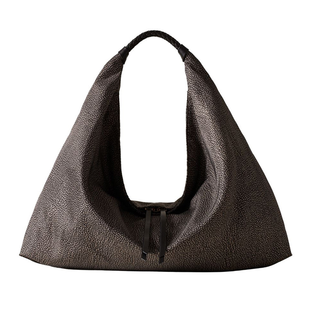 Borbonese Plie Medium shoulder bag in recycled Op fabric