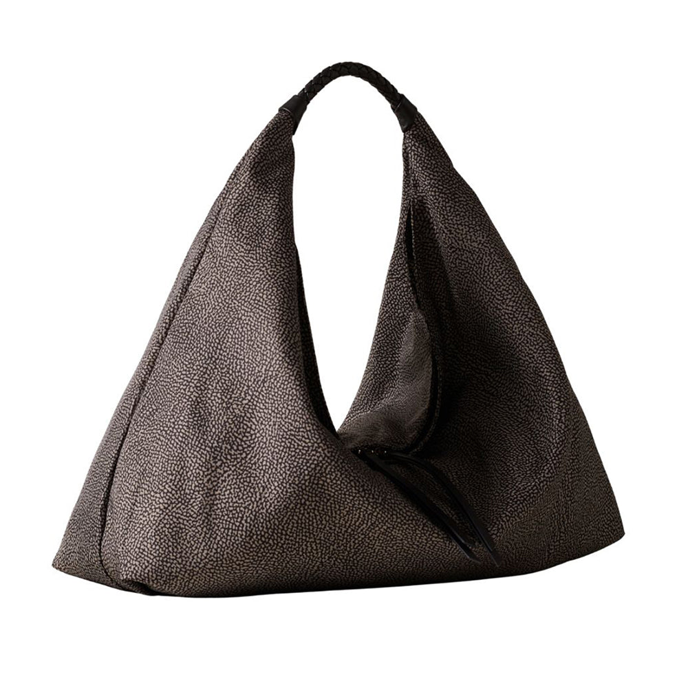 Borbonese Plie Medium shoulder bag in recycled Op fabric