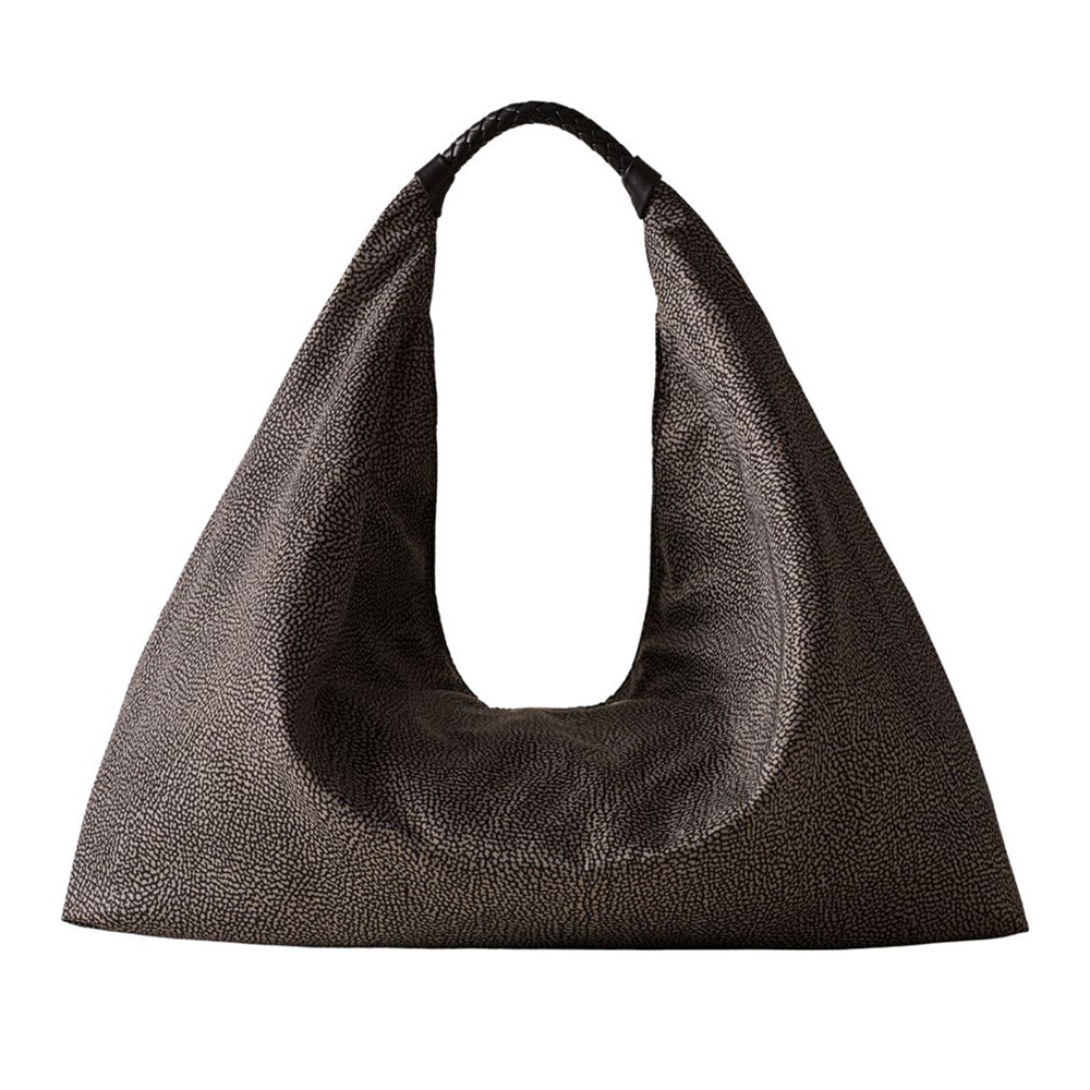 Borbonese Plie Medium shoulder bag in recycled Op fabric