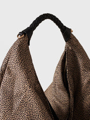 Borbonese Plie Medium shoulder bag in recycled Op fabric