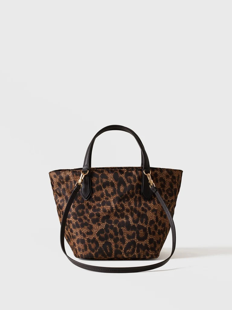 Borsa a mano Escape Small in tessuto tecno con stampa Op e animalier Borbonese