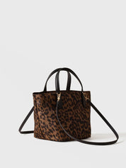 Borsa a mano Escape Small in tessuto tecno con stampa Op e animalier Borbonese