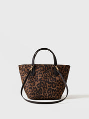 Borsa a mano Escape Small in tessuto tecno con stampa Op e animalier Borbonese