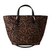 Borsa a mano Escape Medium in tessuto tecno con stampa Op e animalier Borbonese