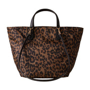 Borsa a mano Escape Medium in tessuto tecno con stampa Op e animalier Borbonese
