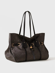 Borsa Prive Shopping Bag Large in tessuto riciclato Op e pelle Borbonese