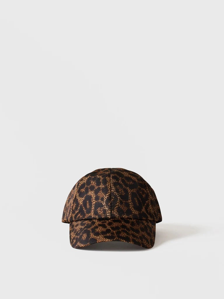 Borbonese hat in fabric with Op and animal prints