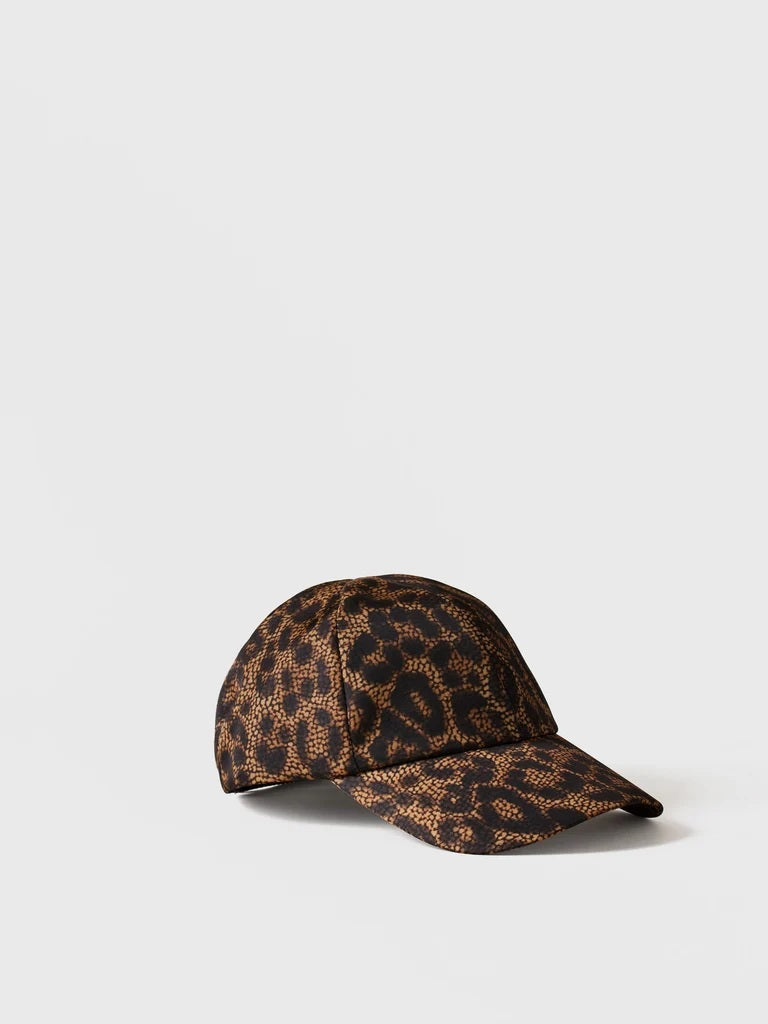 Borbonese hat in fabric with Op and animal prints