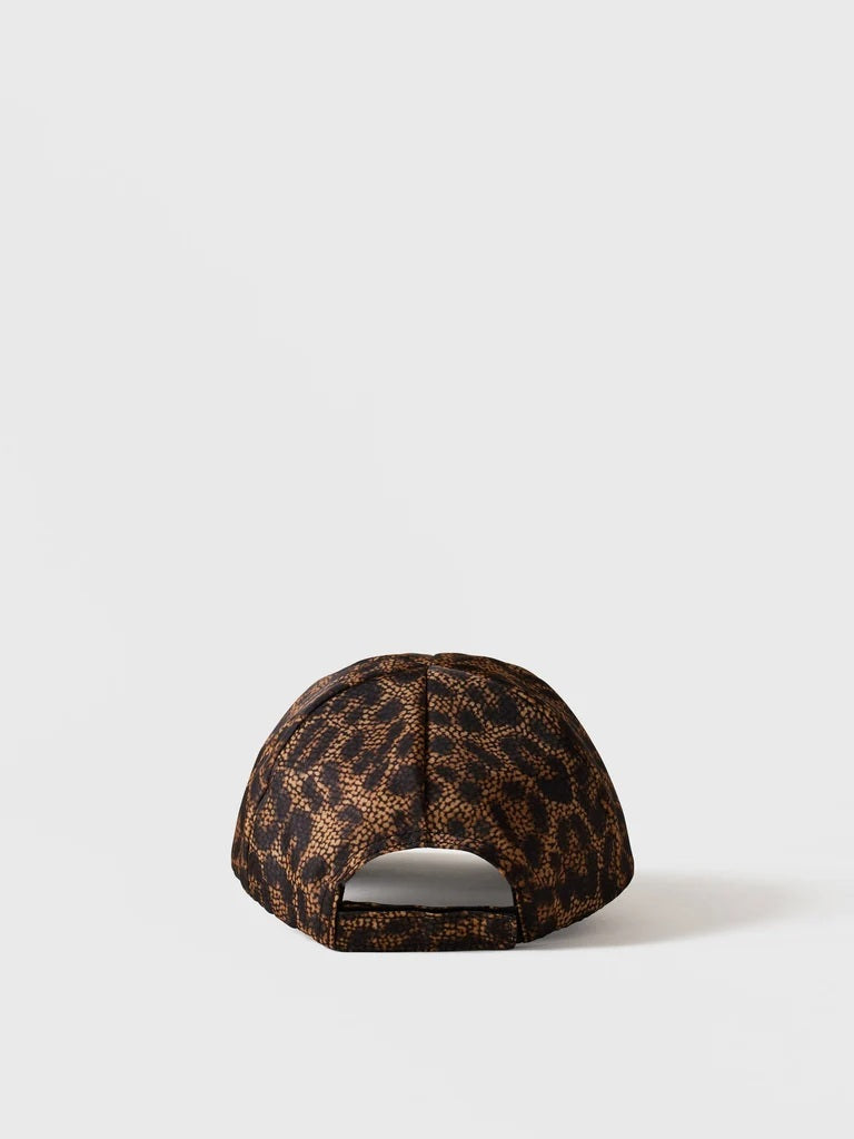 Borbonese hat in fabric with Op and animal prints