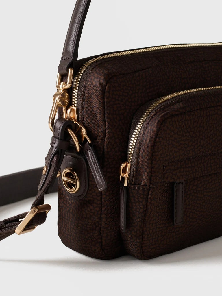 Borsa a spalla B-Club Small in tessuto stampa Op Borbonese