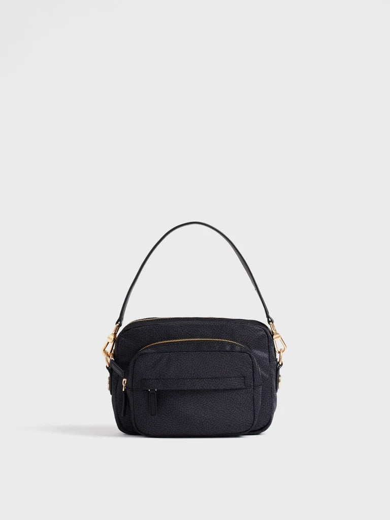 Borbonese B-Club Small shoulder bag in Op-print fabric