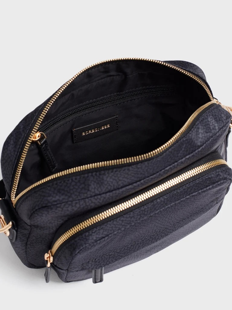 Borbonese B-Club Small shoulder bag in Op-print fabric