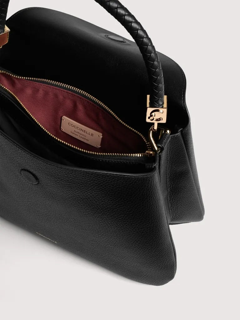 Borsa a spalla Tiggy Medium in pelle Coccinelle