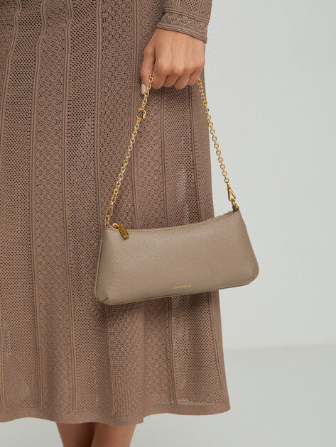 Borsa a spalla C-Me Chain Mini in pelle Coccinelle