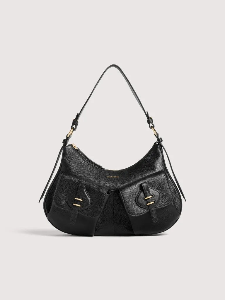 Borsa a spalla Mavery Pocket Medium in pelle Coccinelle