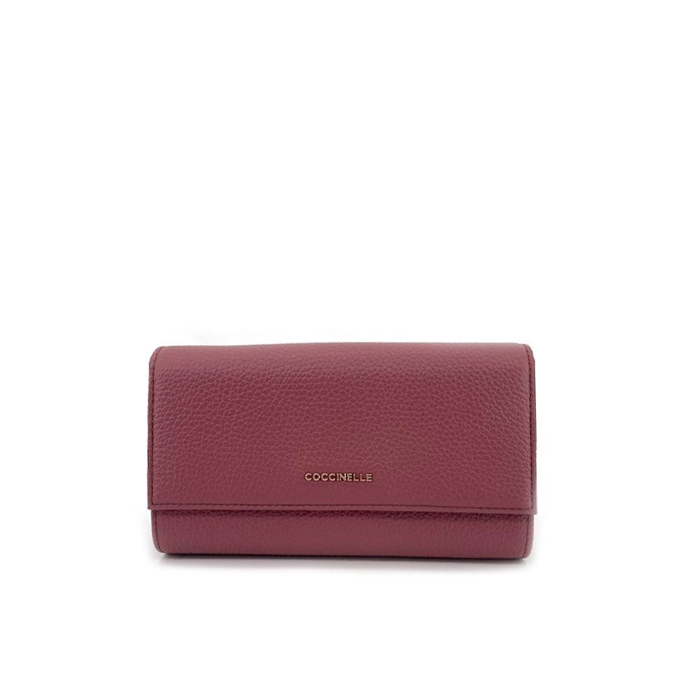 Metallic Soft wallet in Coccinelle leather