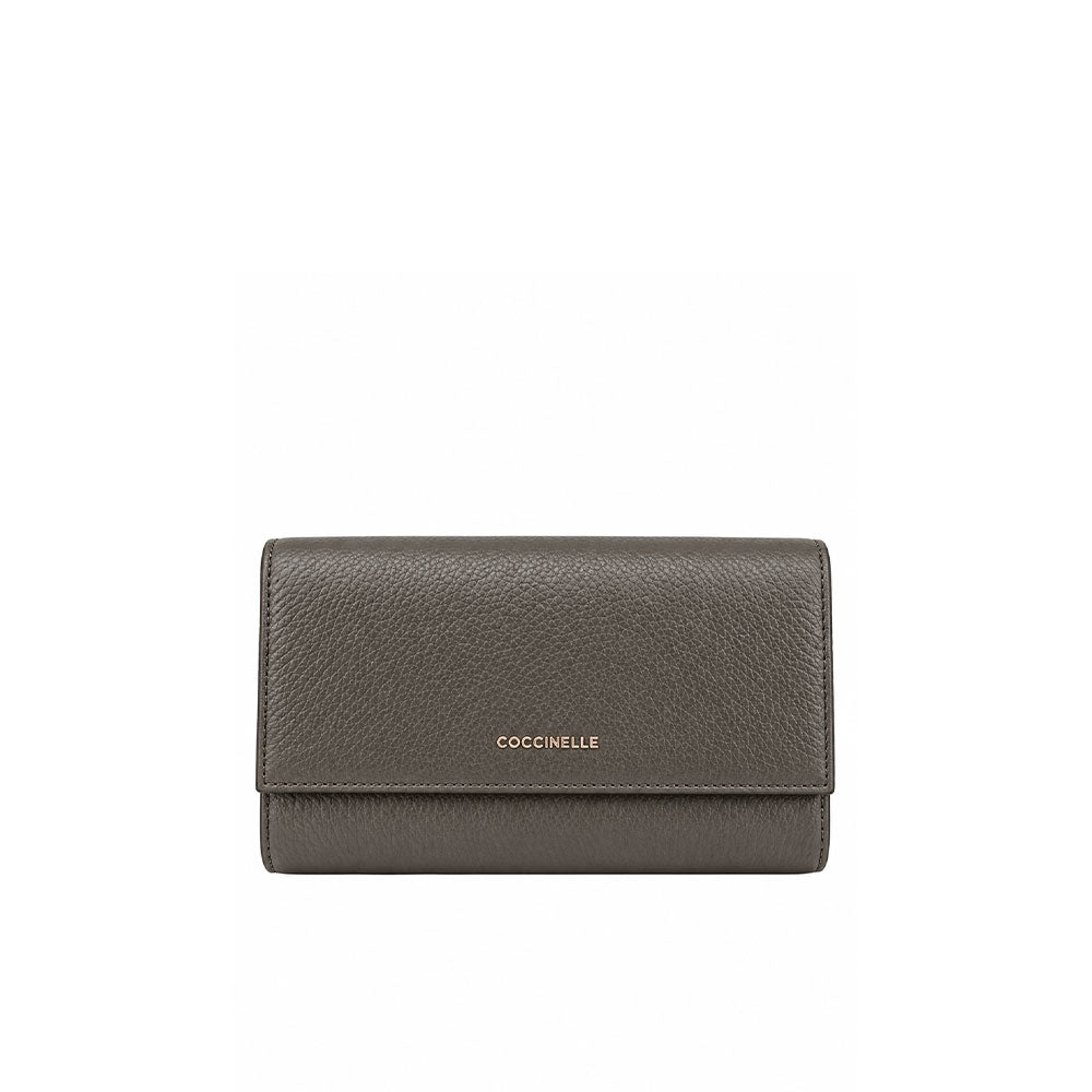 Metallic Soft wallet in Coccinelle leather