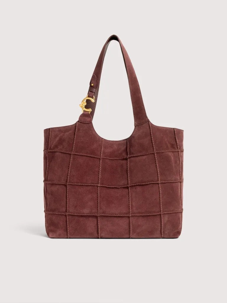 Borsa Shopping C-Easy Check Large in camoscio Coccinelle