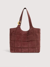 Borsa Shopping C-Easy Check Large in camoscio Coccinelle