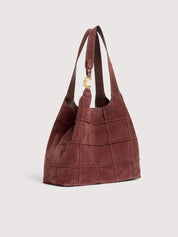 Borsa Shopping C-Easy Check Large in camoscio Coccinelle